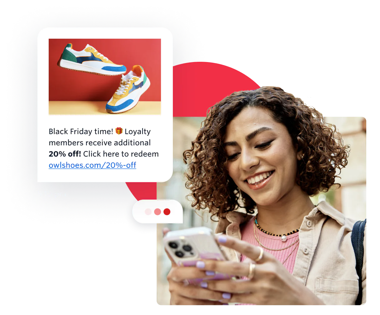 Customer engaging with SMS marketing